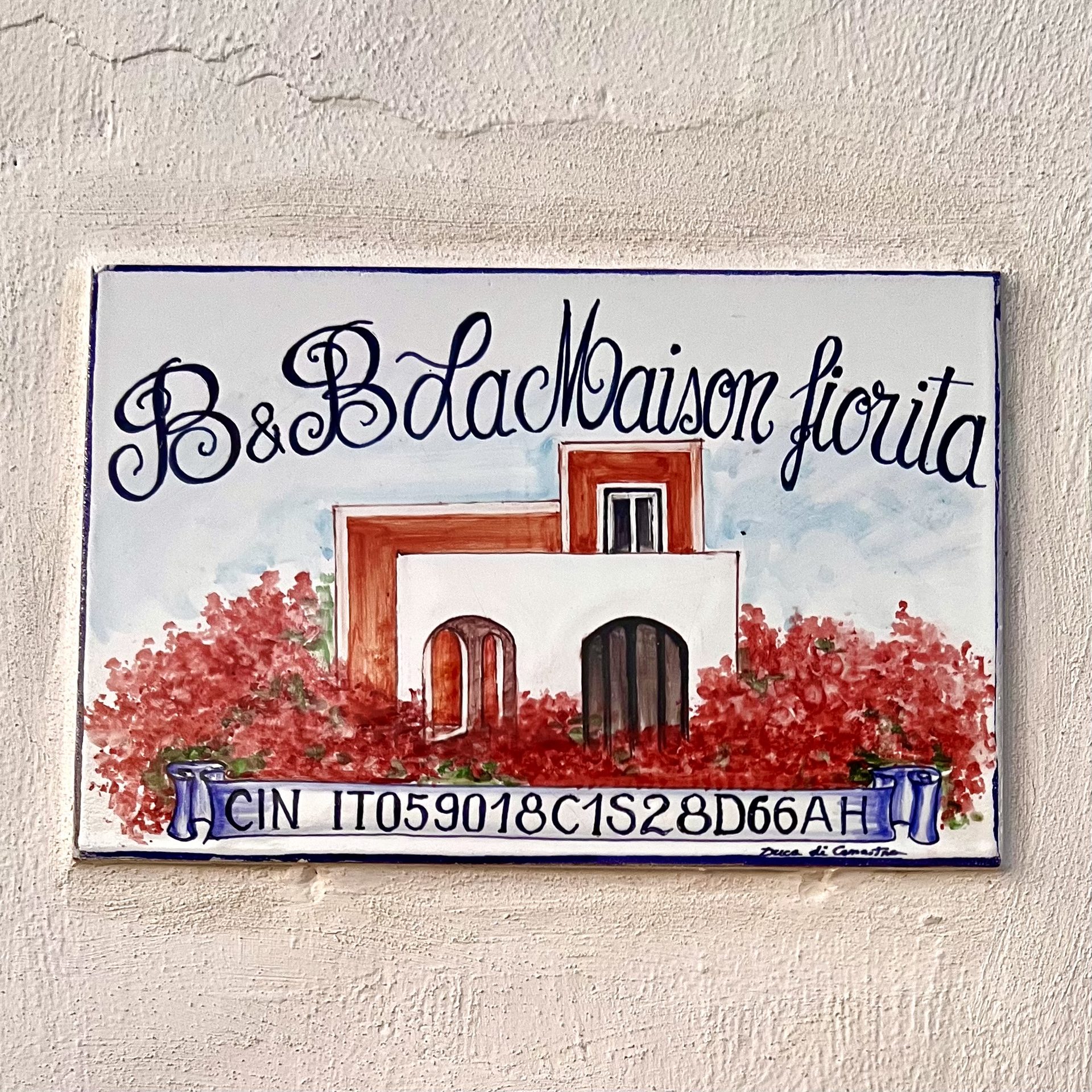 B&B La Maison Fiorita — insegna artigianale
